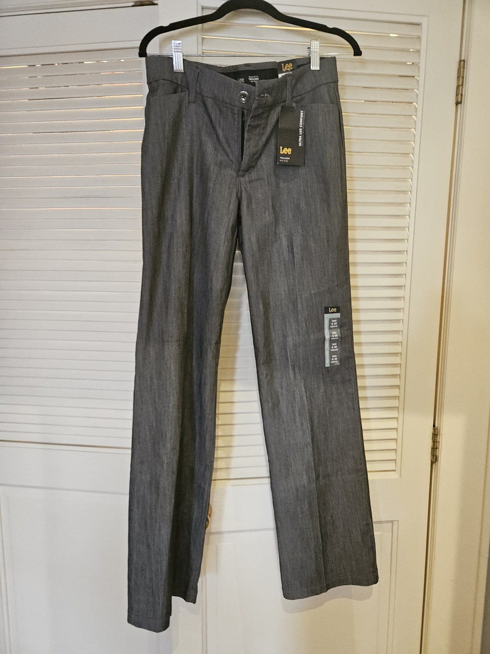 NWT Lee Mid-Rise Regular Fit Trousers in Dark Gray